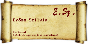 Erőss Szilvia névjegykártya